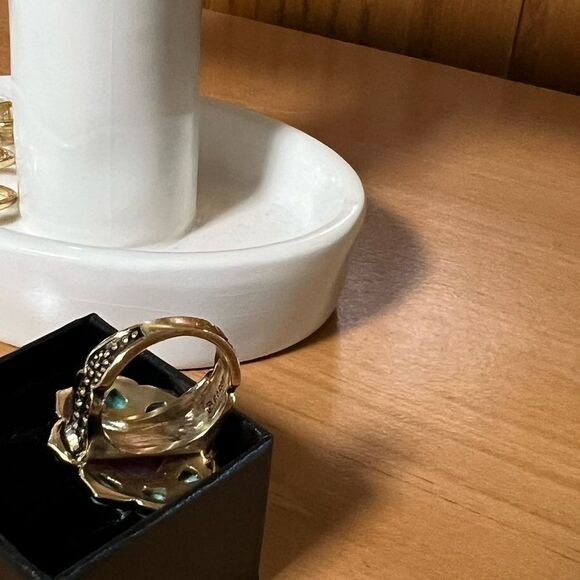 NWOT Barse Turquoise & Red Floral Ring size 8 - Picture 3 of 5